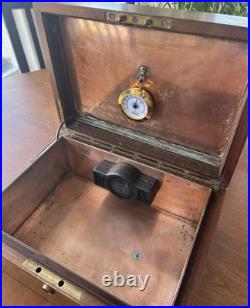 Vintage antique wood cigar humidor box