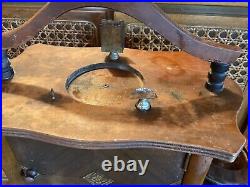 Vintage antique wood cigar smoking Table ashtray humidor Stand chest