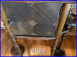 Vintage antique wood cigar smoking Table ashtray humidor Stand chest