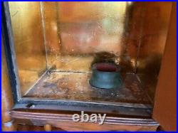 Vintage antique wood cigar smoking Table ashtray humidor Stand chest