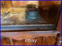 Vintage antique wood cigar smoking Table ashtray humidor Stand chest