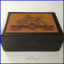 Vintage humidor fox and hounds design arts and crafts period preowned