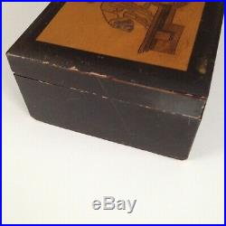 Vintage humidor fox and hounds design arts and crafts period preowned