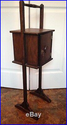 Vintage old small Wooden wood Humidor Smoking tobacco pipe Table Cabinet storage