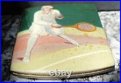 Vintart Decowoman Tennis Player On The Courtcigarette Caseso Raregorgeous
