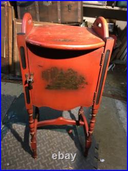 Vtg 1940s Wooden Humidor Smoking/ Table Stand/Metal Lined /Oriental Asian Japan