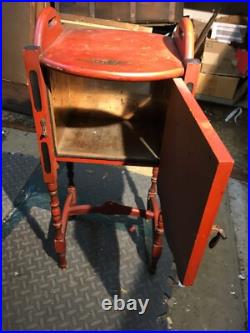 Vtg 1940s Wooden Humidor Smoking/ Table Stand/Metal Lined /Oriental Asian Japan