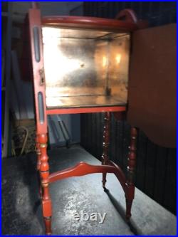 Vtg 1940s Wooden Humidor Smoking/ Table Stand/Metal Lined /Oriental Asian Japan
