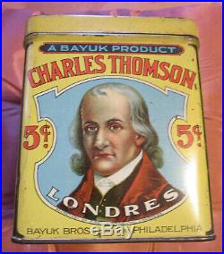 Vtg Advertising Charles Thomson Bayuk Cigar Tobacco Tin Humidor Box Phila Pa