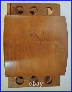 Vtg Alfred Dunhill Wooden Humidor & Pipe Holder With2 Pipes Filters Tool & Stem