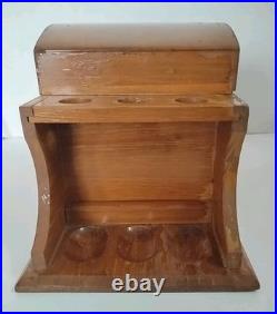 Vtg Alfred Dunhill Wooden Humidor & Pipe Holder With2 Pipes Filters Tool & Stem
