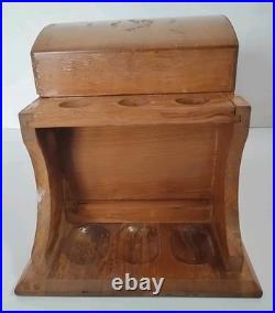 Vtg Alfred Dunhill Wooden Humidor & Pipe Holder With2 Pipes Filters Tool & Stem