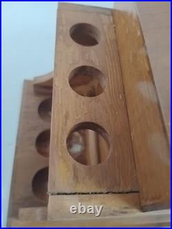 Vtg Alfred Dunhill Wooden Humidor & Pipe Holder With2 Pipes Filters Tool & Stem