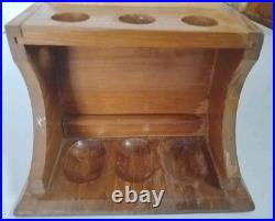 Vtg Alfred Dunhill Wooden Humidor & Pipe Holder With2 Pipes Filters Tool & Stem