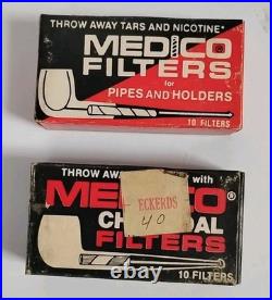 Vtg Alfred Dunhill Wooden Humidor & Pipe Holder With2 Pipes Filters Tool & Stem