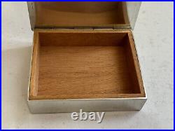 Vtg Antique Just Andersen Denmark Pewter or Silver Plated Wood Lined Humidor
