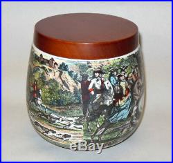 Vtg Ceramic HUMIDOR W Germany Tobacco Jar Hunt Scene Sold by Marshall Field