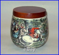 Vtg Ceramic HUMIDOR W Germany Tobacco Jar Hunt Scene Sold by Marshall Field