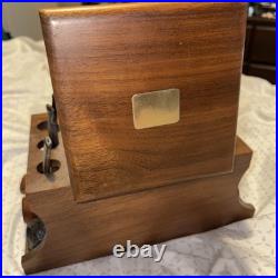 Vtg Decatur DECO a genuine Walnut Cigar Pipe Display Stand Humidor Box + 7 Pipes