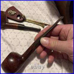 Vtg Decatur DECO a genuine Walnut Cigar Pipe Display Stand Humidor Box + 7 Pipes