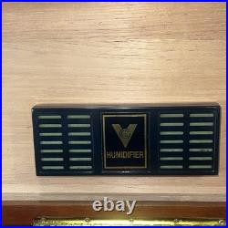 Vtg High Gloss Humidor 120 Cigar Mahogany Wood Cedar Lined 14.5x10.5x7.25No Key