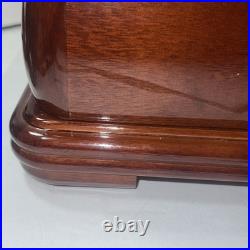 Vtg High Gloss Humidor 120 Cigar Mahogany Wood Cedar Lined 14.5x10.5x7.25No Key