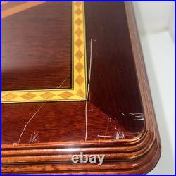 Vtg High Gloss Humidor 120 Cigar Mahogany Wood Cedar Lined 14.5x10.5x7.25No Key