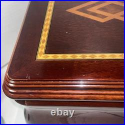Vtg High Gloss Humidor 120 Cigar Mahogany Wood Cedar Lined 14.5x10.5x7.25No Key