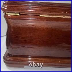 Vtg High Gloss Humidor 120 Cigar Mahogany Wood Cedar Lined 14.5x10.5x7.25No Key