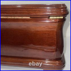 Vtg High Gloss Humidor 120 Cigar Mahogany Wood Cedar Lined 14.5x10.5x7.25No Key