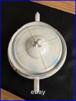 Vtg. Humidor. Lidded/handles stylized images, tree, decals, etc