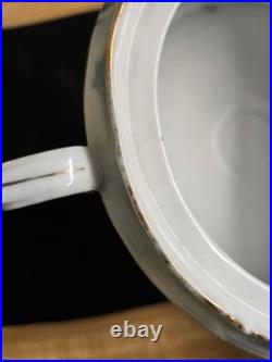 Vtg. Humidor. Lidded/handles stylized images, tree, decals, etc