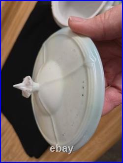 Vtg. Humidor. Lidded/handles stylized images, tree, decals, etc