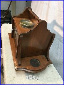 Vtg Lg Tobacco Pipe Smoking Stand Humidor Cabinet Table Wood Mid Century Ashtray