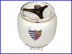 Vtg MACINTYRE BURSLEM TOBACCO Jar Humidor With Pembroke Coat of Arms Excellent