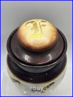 Vtg RARE MZ Austria Porcelain Humidor Covered Tobacco Jar Smoking Gnome 1800s