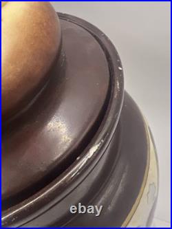 Vtg RARE MZ Austria Porcelain Humidor Covered Tobacco Jar Smoking Gnome 1800s
