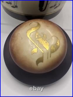 Vtg RARE MZ Austria Porcelain Humidor Covered Tobacco Jar Smoking Gnome 1800s
