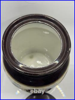 Vtg RARE MZ Austria Porcelain Humidor Covered Tobacco Jar Smoking Gnome 1800s