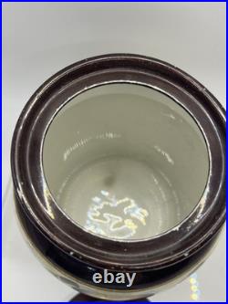 Vtg RARE MZ Austria Porcelain Humidor Covered Tobacco Jar Smoking Gnome 1800s