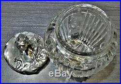 Vtg Silver Plated BULLDOG Top with Glass Base Cigar Humidor Super Looking Item