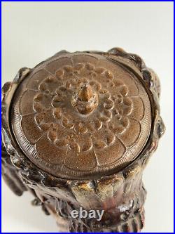 Vtg Three Faced Native American Indian Princess Ceramic Tobacco Humidor