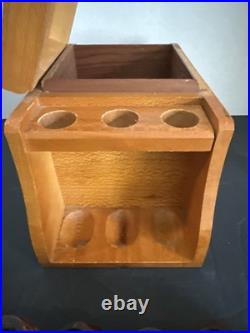 Vtg Tobacco Estate Pipes Lot of 7 Pipes Stand Box Aztec Humidor. Good For Enthu