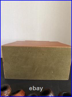 Vtg Tobacco Estate Pipes Lot of 7 Pipes Stand Box Aztec Humidor. Good For Enthu