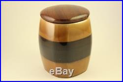 Vtg Tobacco Jar Dunhill Wood Top Lidded Humidor Secla Portugal Ceramic Pottery