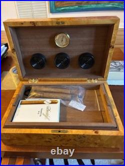 Wacota Vintage 1990s Handmade Thuya Wood Burl Cigar Humidor Toledo, Spain