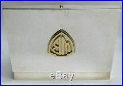Warner Brothers 18k Solid Gold Wb Monogram On Sterling Silver Humidor Cigar Box