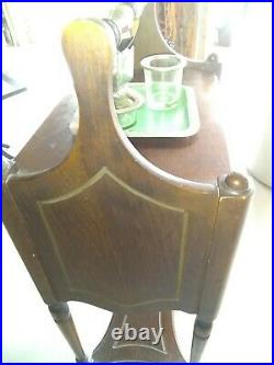 Wood Vintage Smokers Table/ End Table With Accessories, ashtray, cigar holder