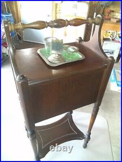 Wood Vintage Smokers Table/ End Table With Accessories, ashtray, cigar holder