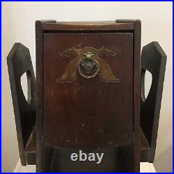 Wooden Antique Smoke Stand Humidor Accent Table Cabinet Vintage
